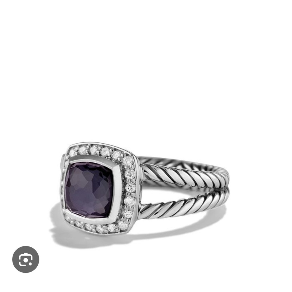 David yurman petite Albion ring with black orchid and Daimond’s, size 9